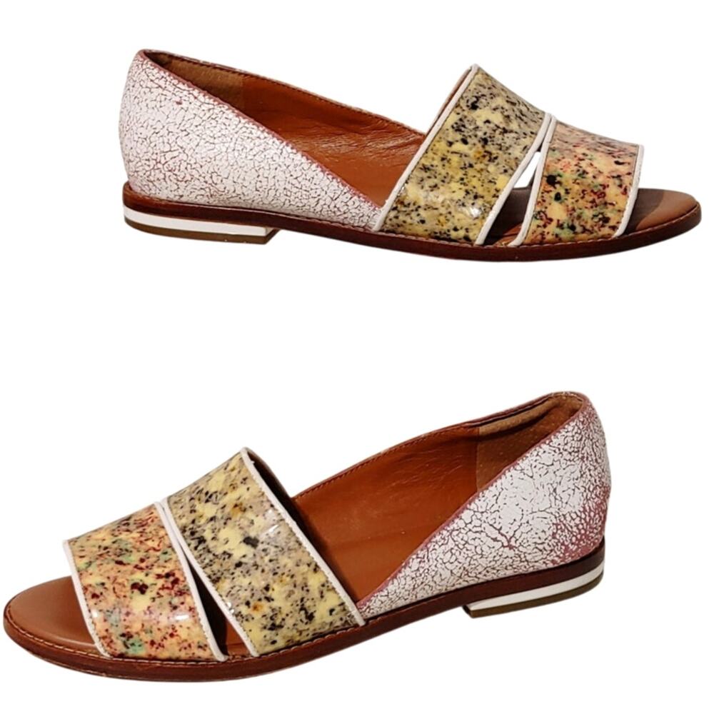 Rebecca Minkoff Sadie Womens Slip On Flats Multicolor Leather Open Toe 6.5M